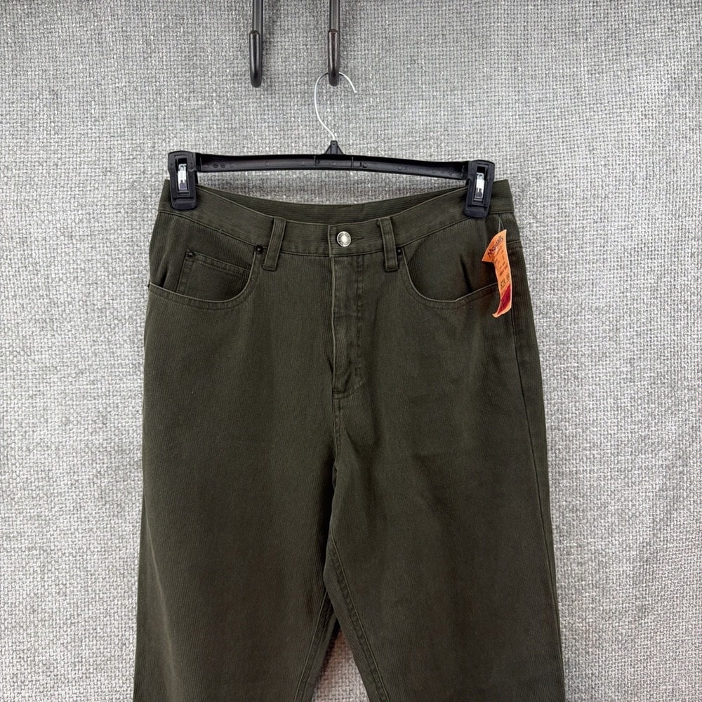 Vintage A Line By Anne Klein Green Women's 10  Pants Brushed Tapered Casual New!